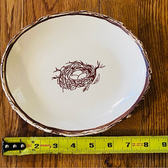 Jeremie  Rustic Oval Serving 8” Plate, 8"; 3 Eggs In A Nest - Picture 3 of 4